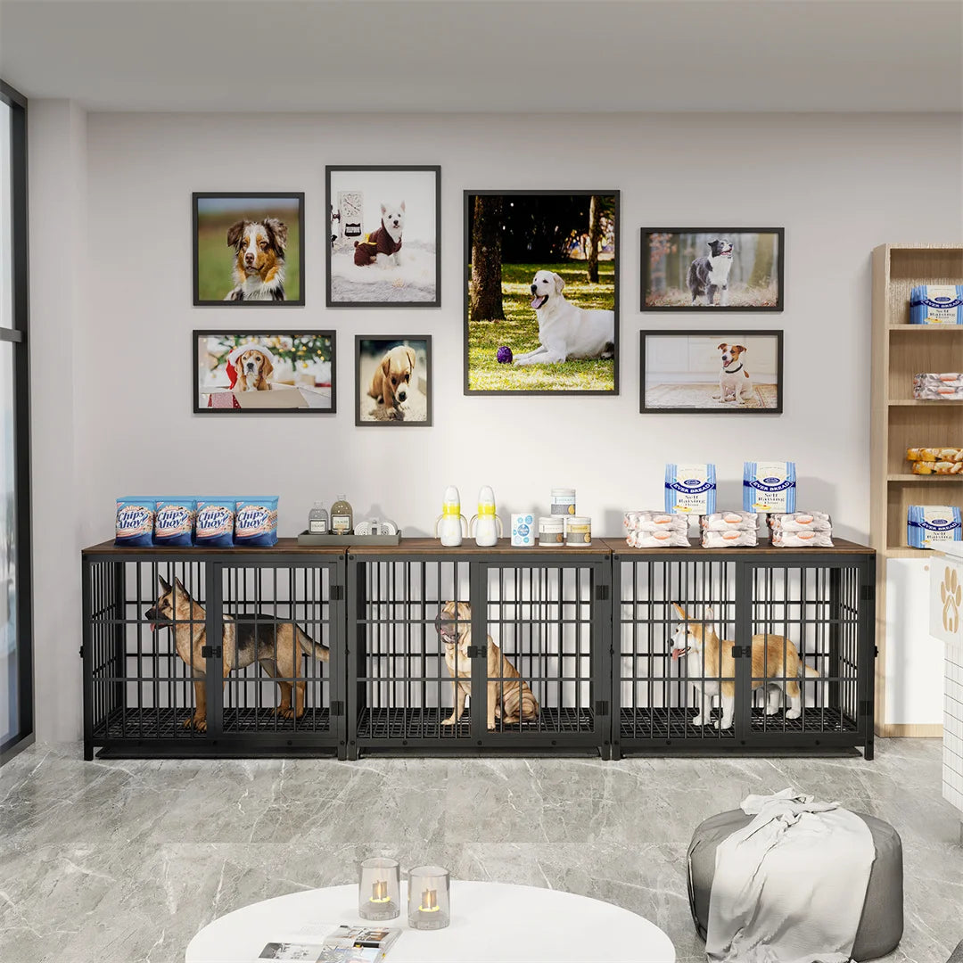 Furniture Style Dog Crate End Table With Three Doors to  make any Pet Owner's Room an Upgrade