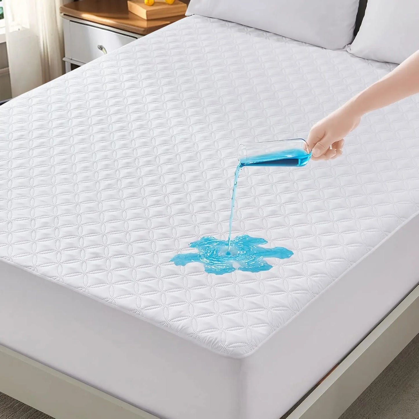 Waterproof Mattress Protector Deep Pocket Noiseless Breathable Cover