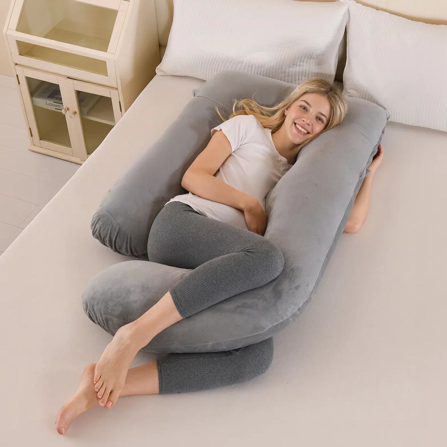Maternity G-Shaped Detachable Lumbar Pillow for Pregnancy Support