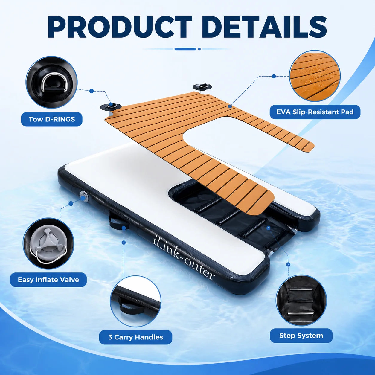 Inflatable Dog Ramp for Easy Water Access for Pets