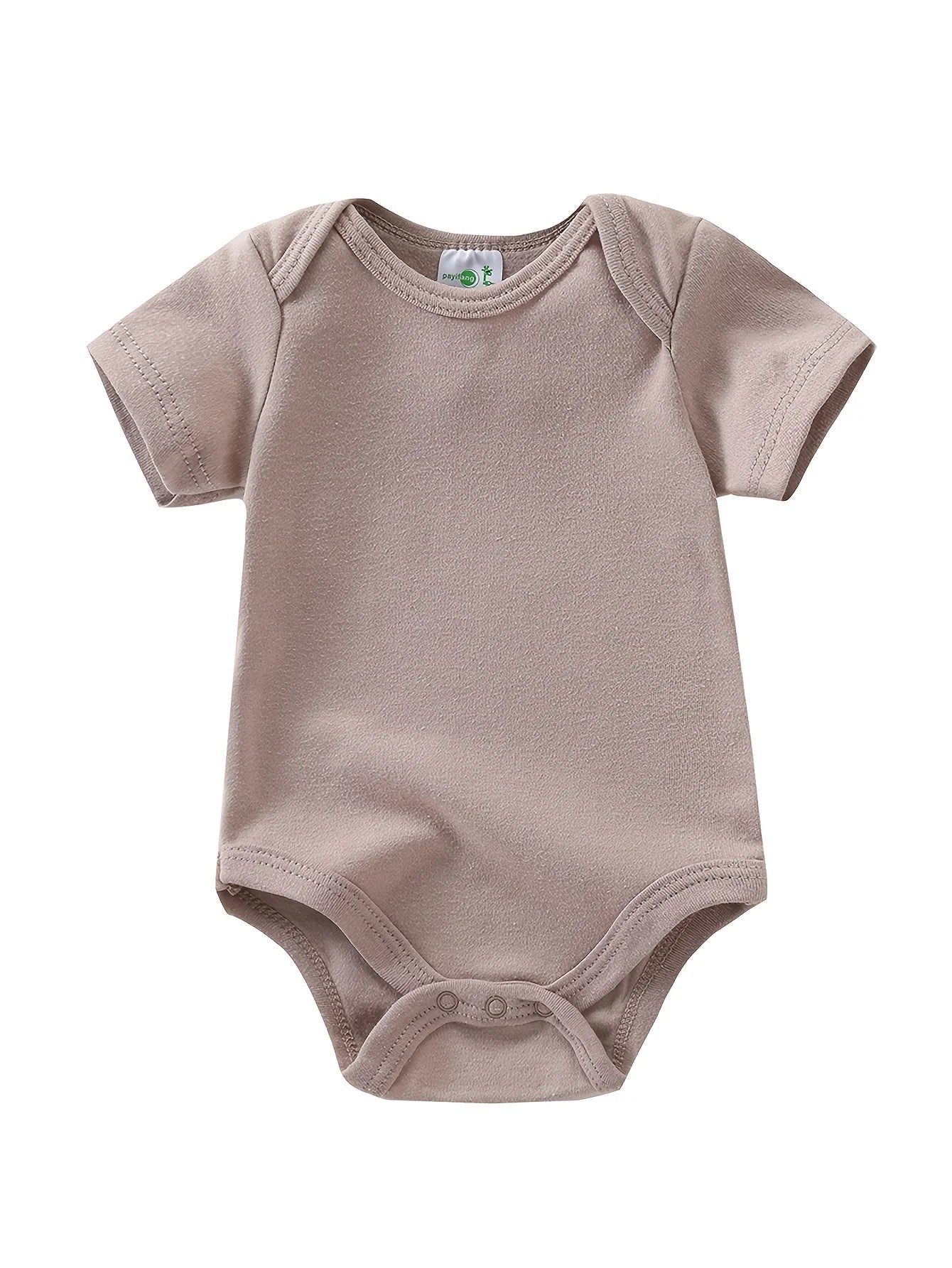 5pcs Baby Boy Short Sleeve Bodysuits,  Cute Dinosaur Cotton Rompers, Infant - 12 months 1pc Jumpsuits, Round Neck Summer Outfits or layer under clothing for Outdoor Travels or Stroller Rides.