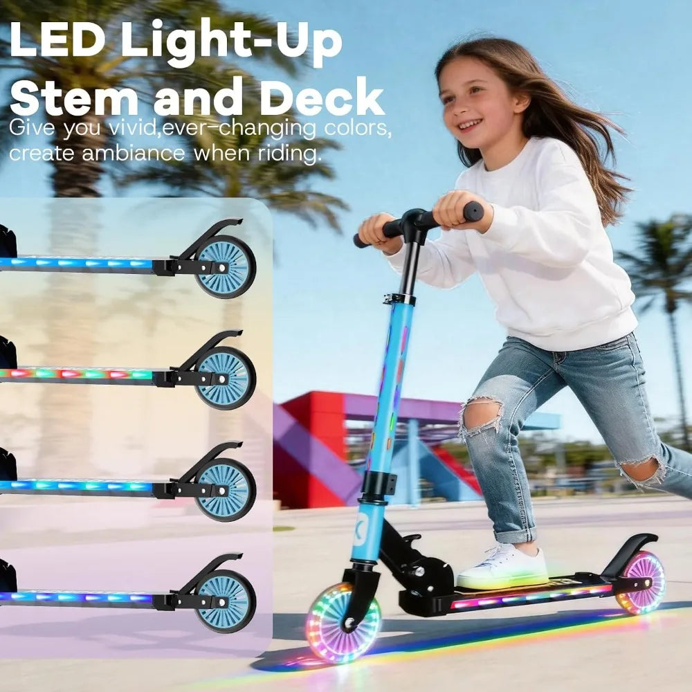 2 Wheel Foldable Scooter for Kids With Light Up Wheels