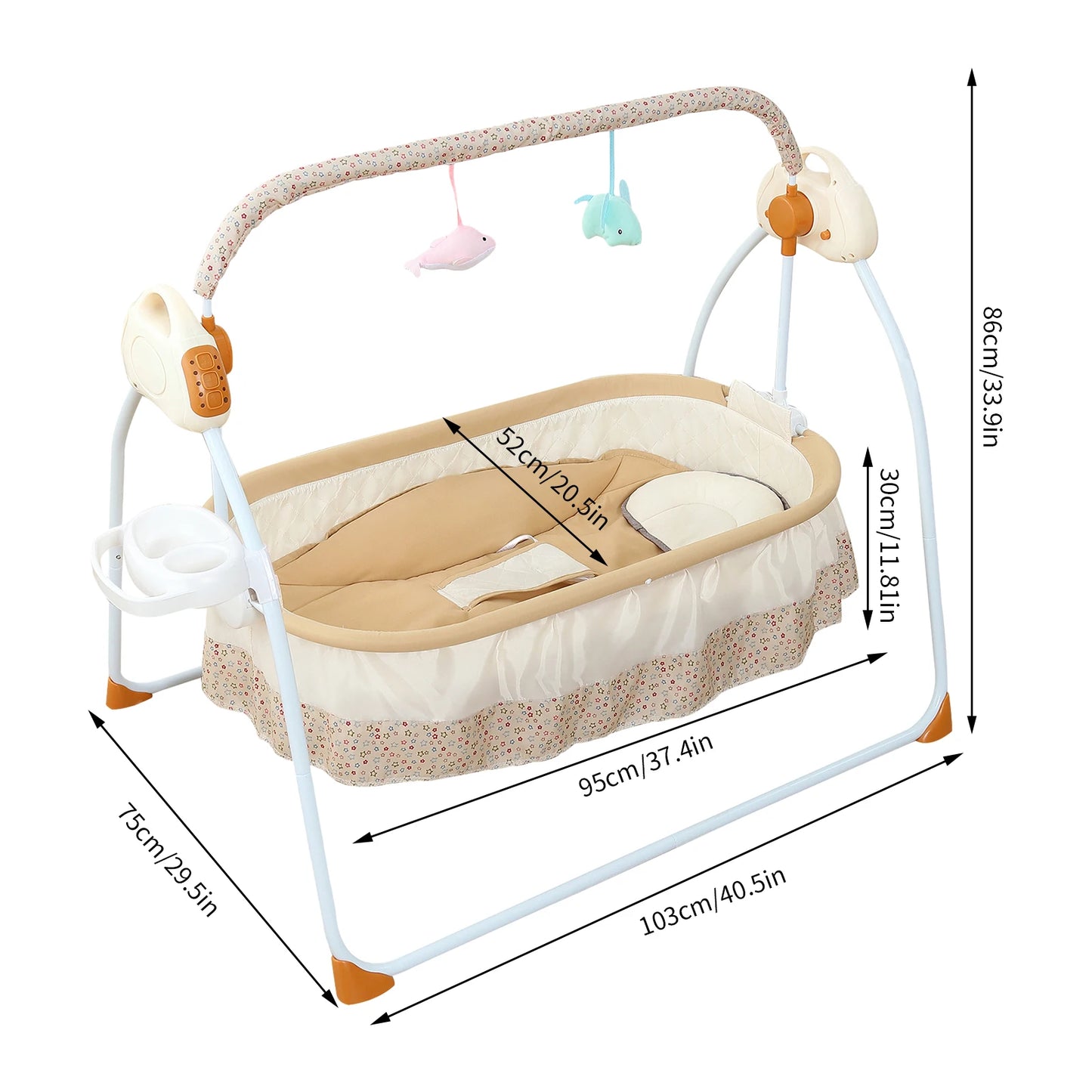 Infant Cradle With Music And Mosquito Net Automatic Swing