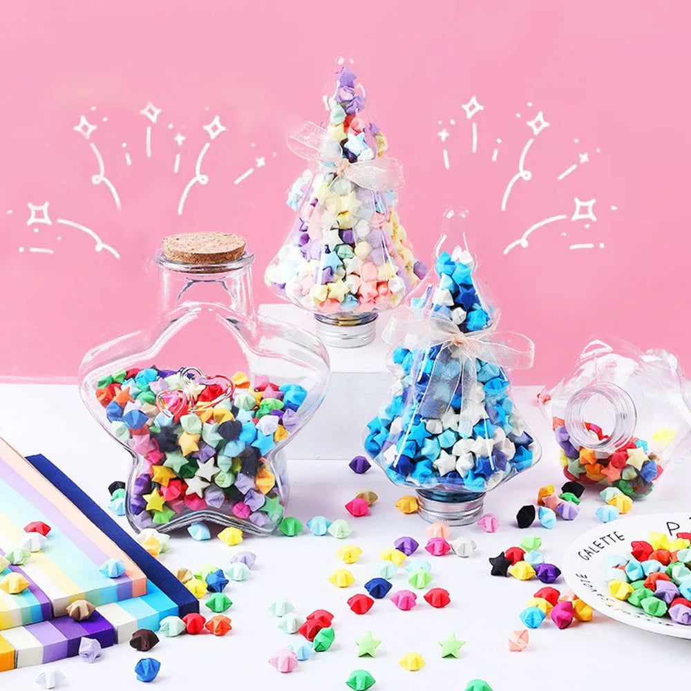 540 Sheets Rainbow Gradient Origami Paper, Double Sided Star Folding Strips for kids and family craft times.