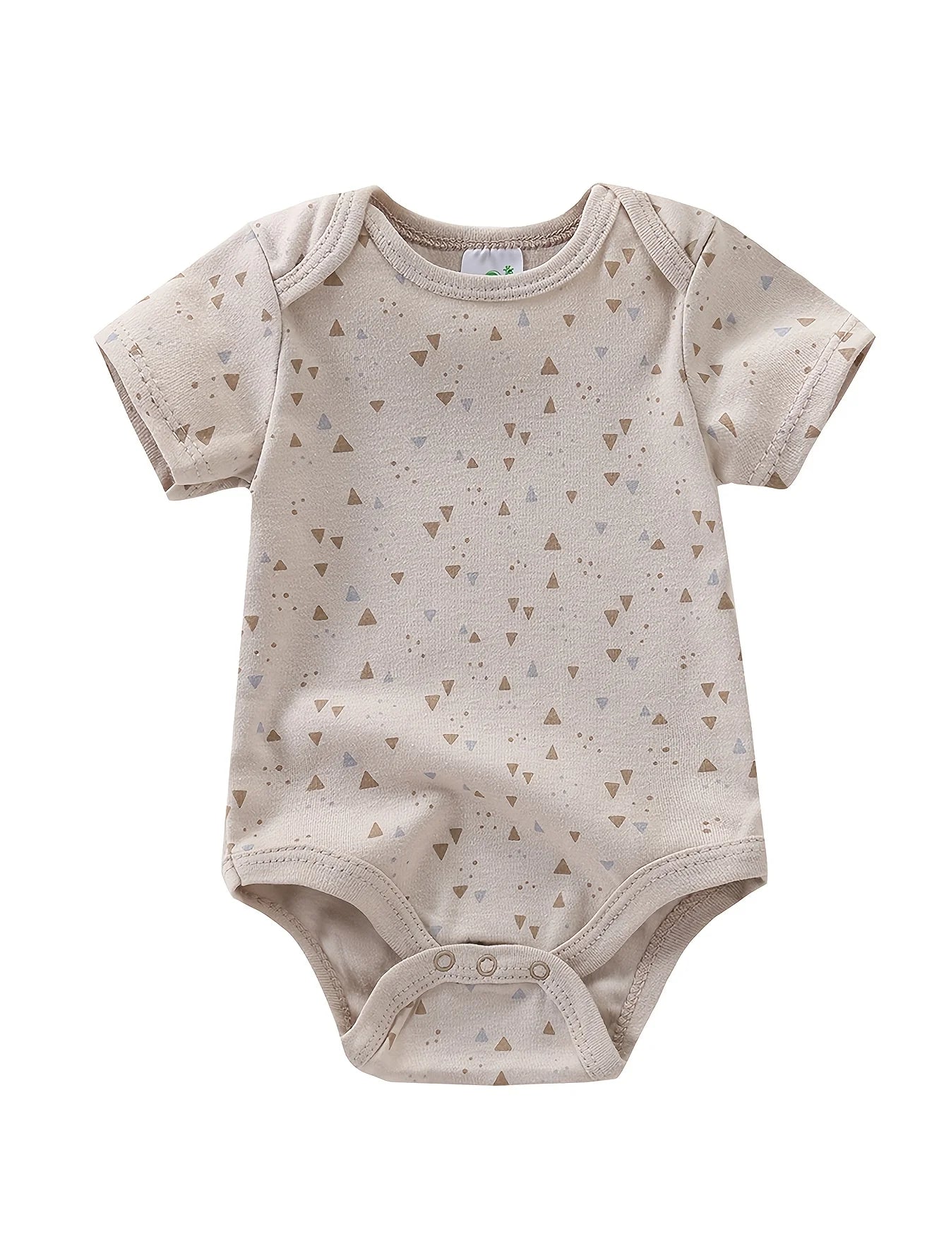 5pcs Baby Boy Short Sleeve Bodysuits,  Cute Dinosaur Cotton Rompers, Infant - 12 months 1pc Jumpsuits, Round Neck Summer Outfits or layer under clothing for Outdoor Travels or Stroller Rides.