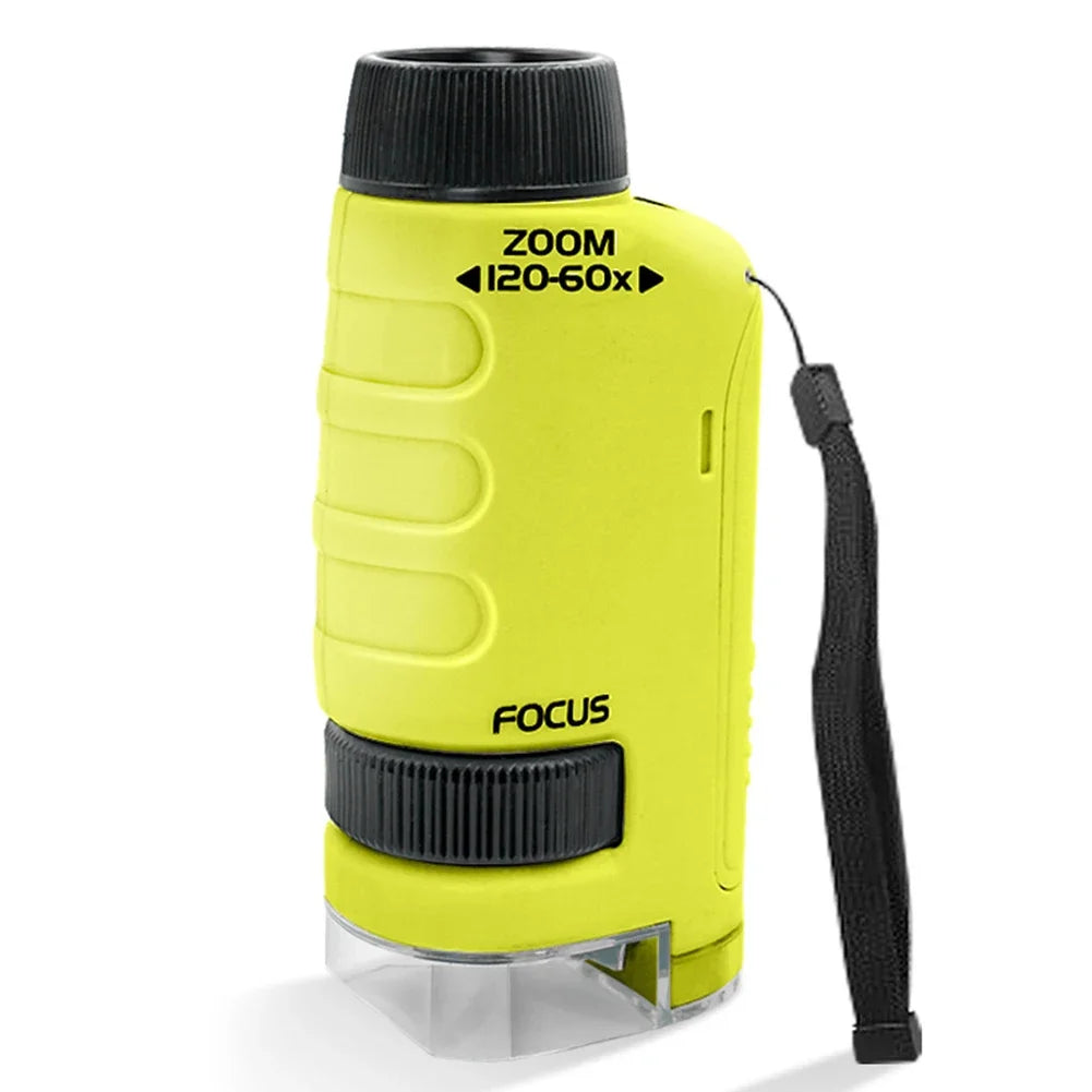 Handheld Microscope Kit With LED Light For Learning in the Great Outdoors, uses batteries for best hands-on discovery