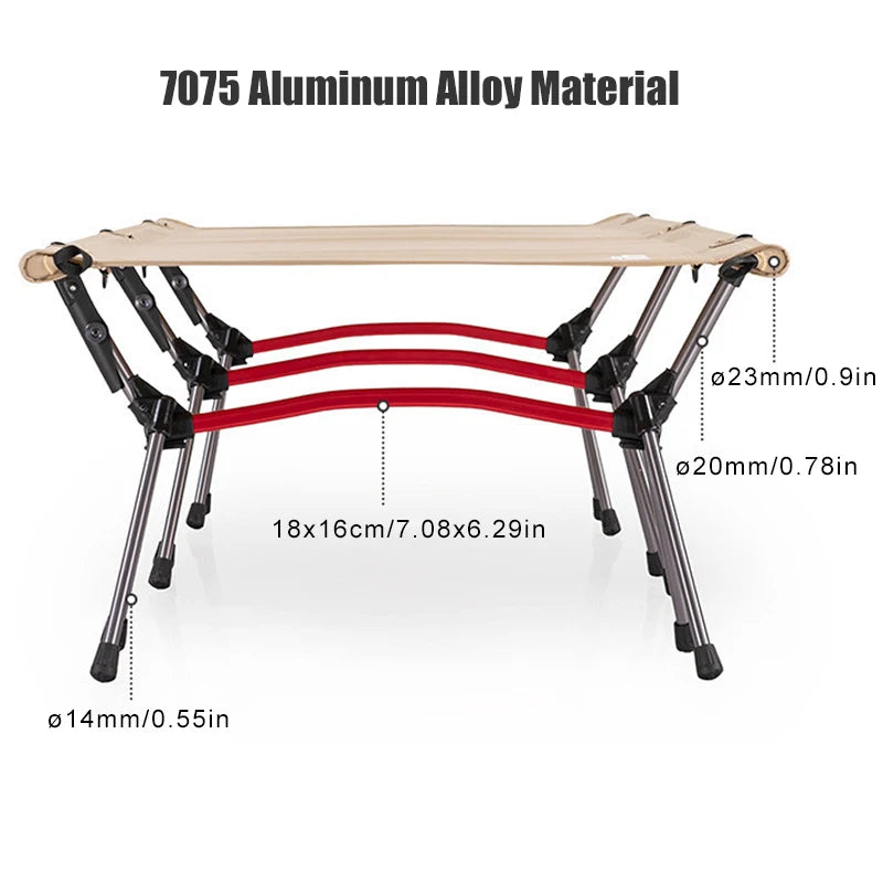 Sturdy Camping Cot, Ultra Light Aluminum Folding Bed For Outdoors, Patios, Camping trips