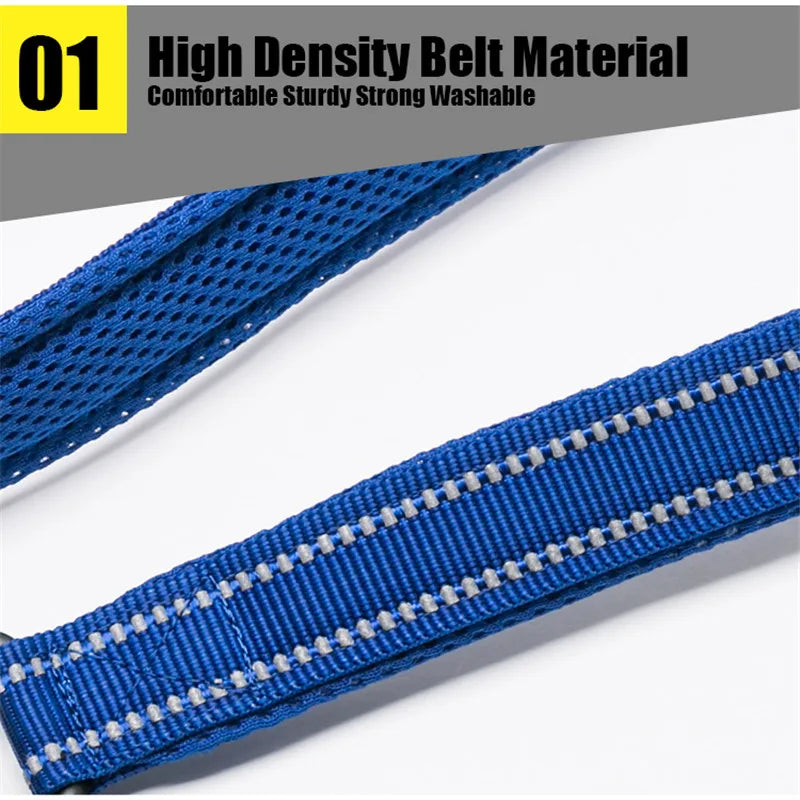 Soft Reflective Pet Leash of Nylon Mesh and Padded Handle for Safe and Comfortable Dog Walks