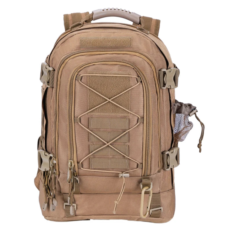 65L Outdoor Tactical Backpack, Men's Outdoor Hiking Bag, Large Capacity Rugged Military Style for Traveling or Camping or School