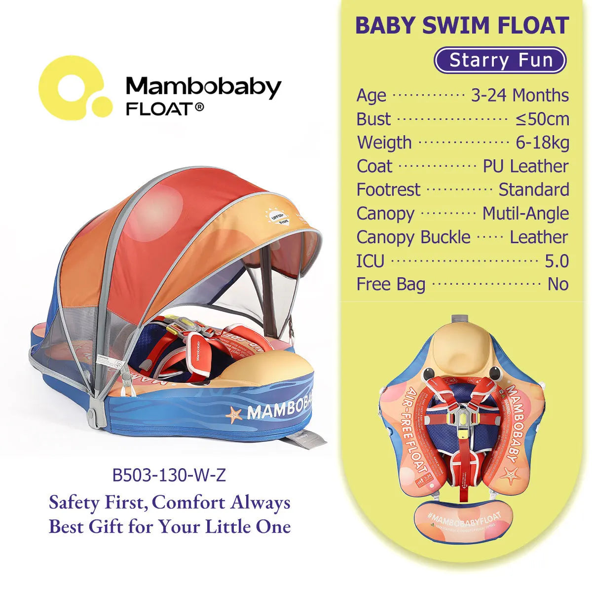 Non-Inflatable Baby Pool Float With Parasol for Adult Supervised Pool time with Littles