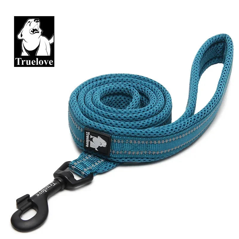 Soft Reflective Pet Leash of Nylon Mesh and Padded Handle for Safe and Comfortable Dog Walks