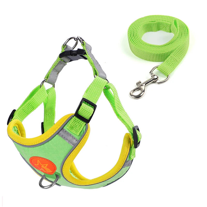 Dog Harness With Reflective Straps Soft Mesh Breathable Comfort Walking