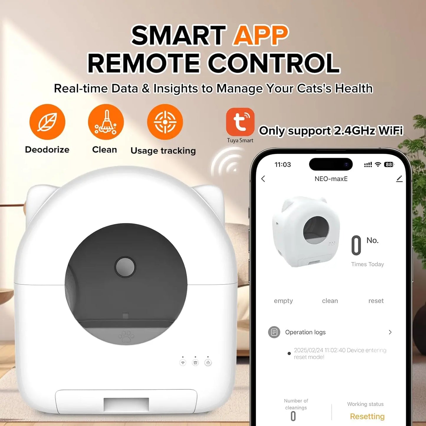 Self Cleaning Litter Box Automatic for Multiple Cats with App, Keeping your Rooms Odor Free