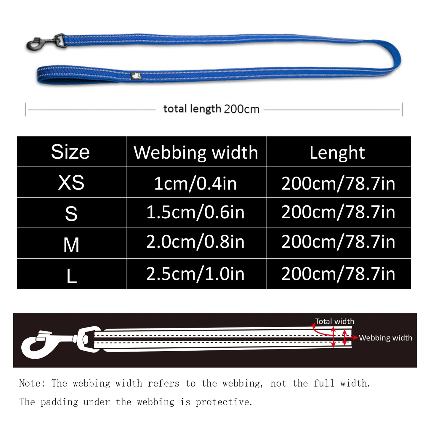 Soft Reflective Pet Leash of Nylon Mesh and Padded Handle for Safe and Comfortable Dog Walks