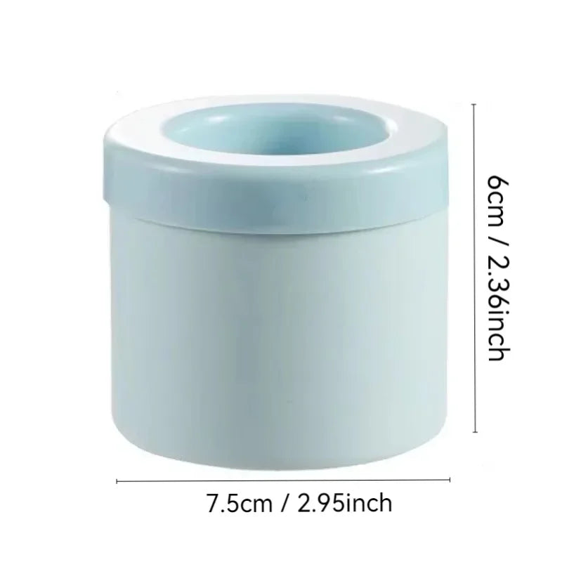 Silicone Ice Cube Mold, Space Saver Round Ice Bucket for Easy Access to Cold Drinks at Home or Work. Works well for extra Ice during Parties.