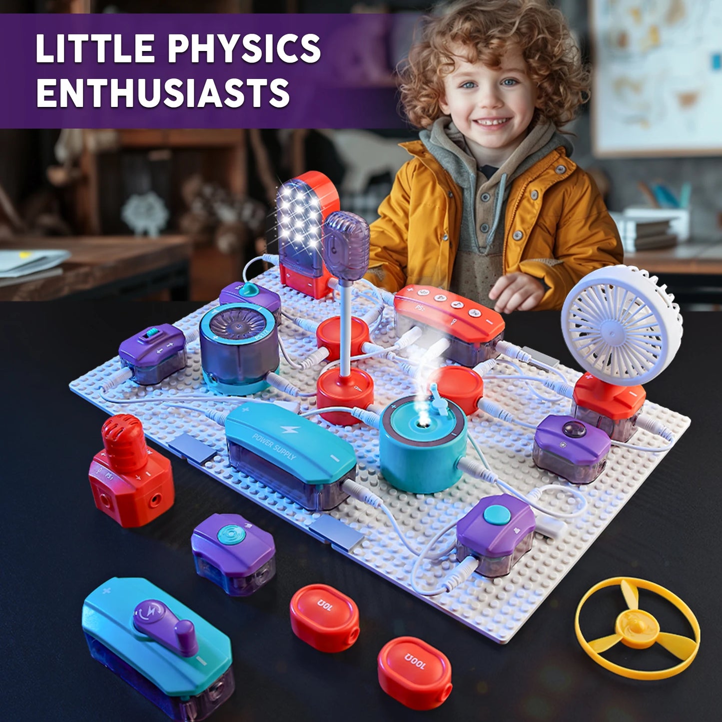 Science Circuit for Kids, DIY Electronics Exploration Kit, 150+ Projects with Physics Experiments and Circuit Boards, STEM learning, Ages 6+