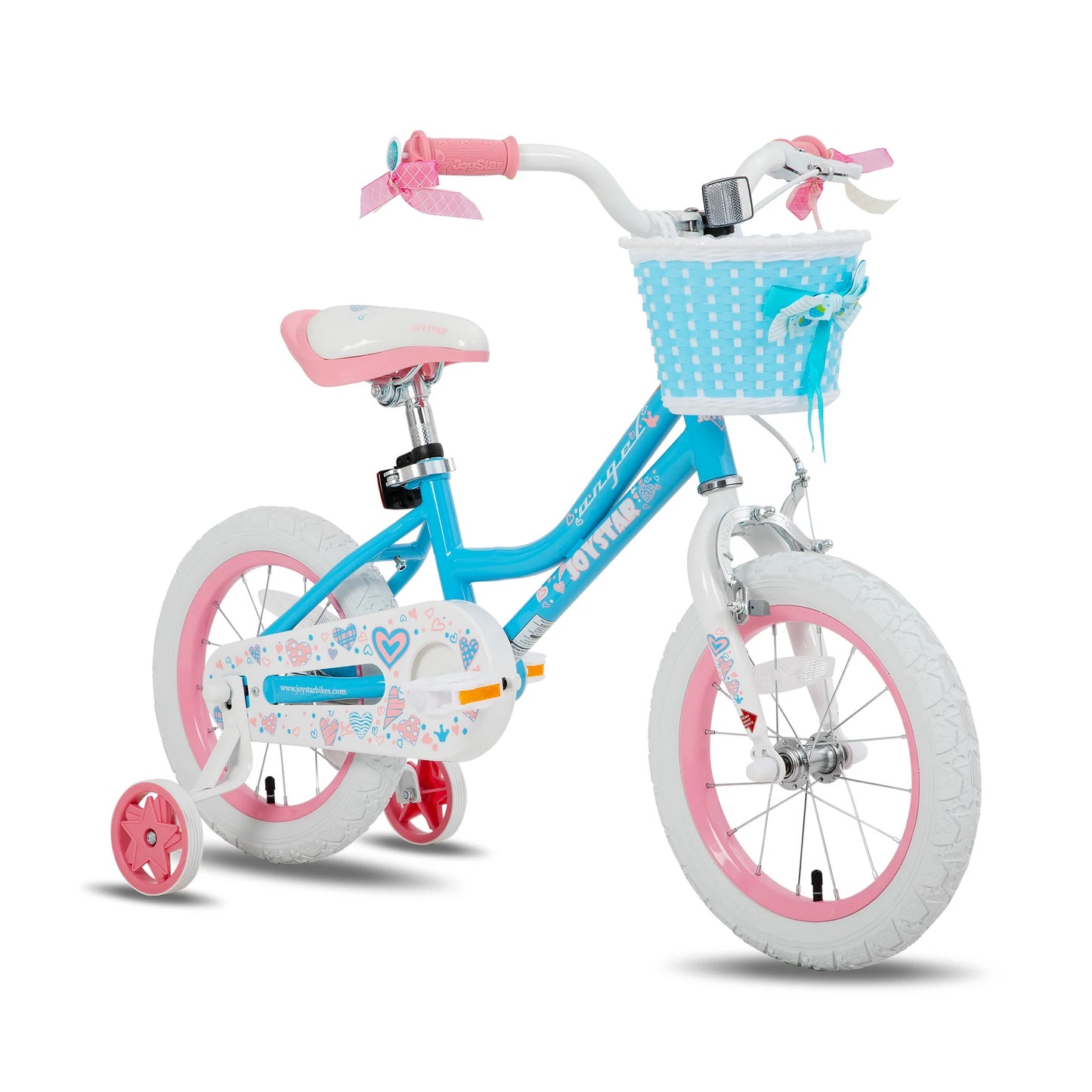 Girl's Bike With Basket And Training Wheels For Outdoor Fun, ages 4-7