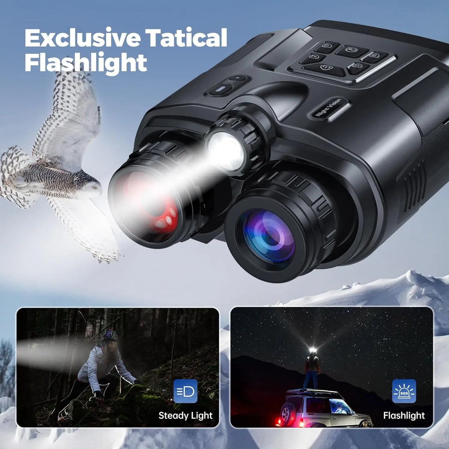 Night Vision Binoculars With Infrared, 8x Digital Zoom for night time adventures when Hiking, Camping, Exploring