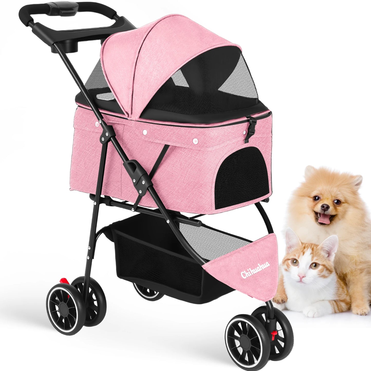 Stylish Pet Stroller, Foldable Carrier For Outdoors And Travel when your Pet needs a Lift!