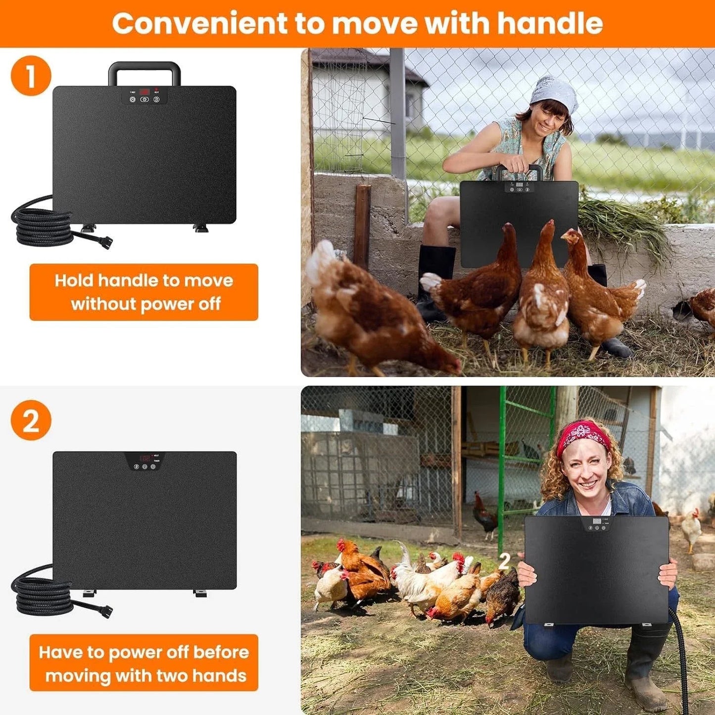 Thermostatic Poultry Heating Panel For Chicken Coop Adjustable Temperature