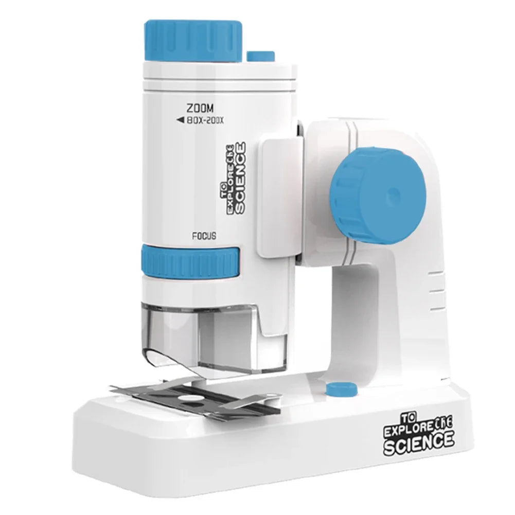 Handheld Microscope Kit With LED Light For Learning in the Great Outdoors, uses batteries for best hands-on discovery