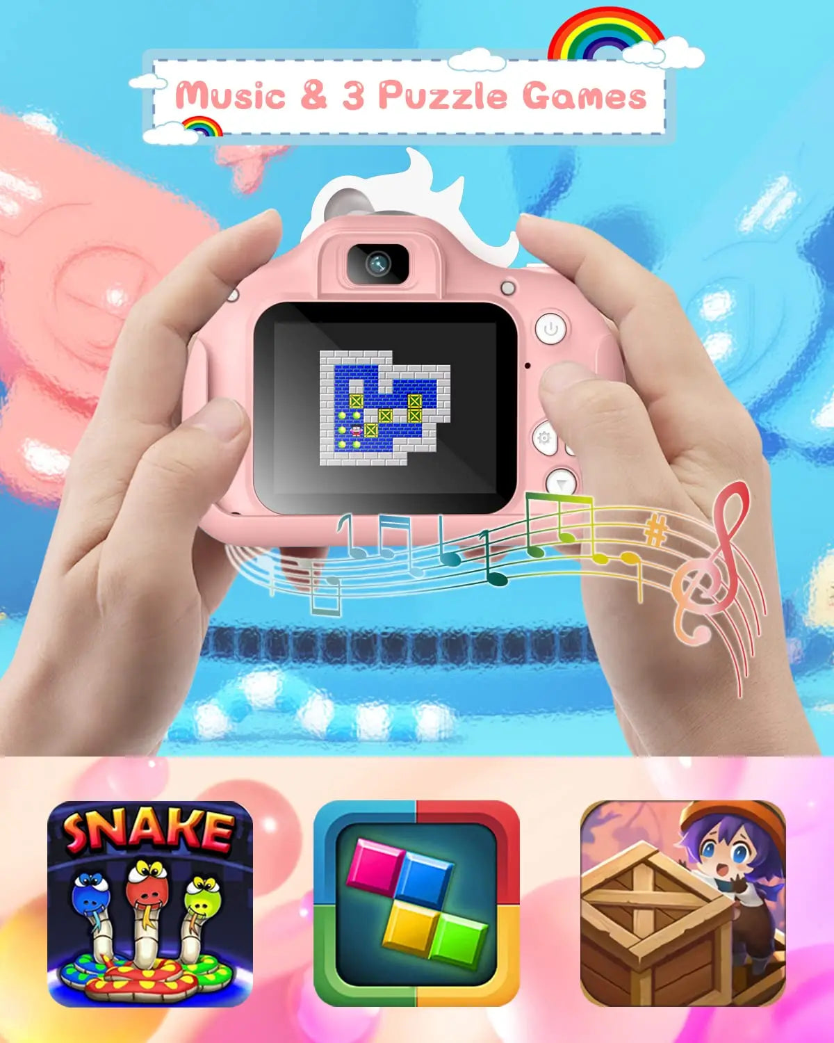 Kids Mini Camera, 20.0 MP 1080P HD Digital Camera, 2.0" Screen Camcorder Toy with 32GB Card for 6-12 Year Olds, Makes a great Holiday or Birthday Gift