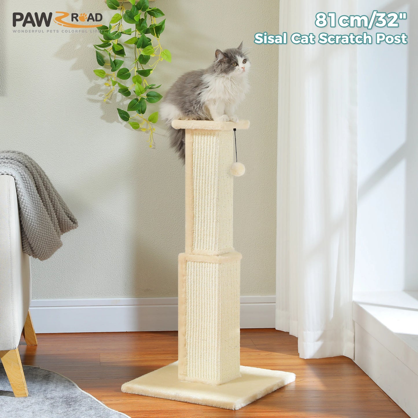 Large Cat Scratching Post for Indoor Cats for Indoor Exercise and Stimulation