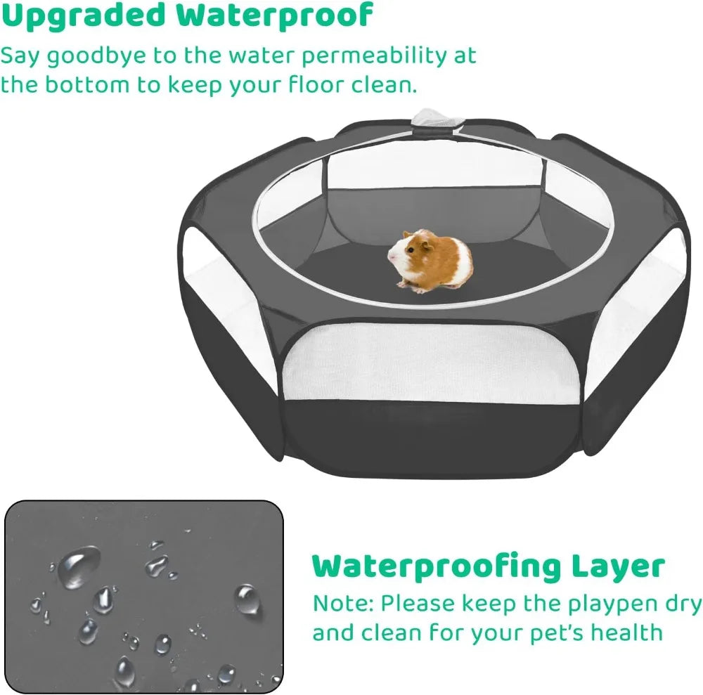 Small Animal Pop Up Playpen With Mesh Cover Indoor Outdoor