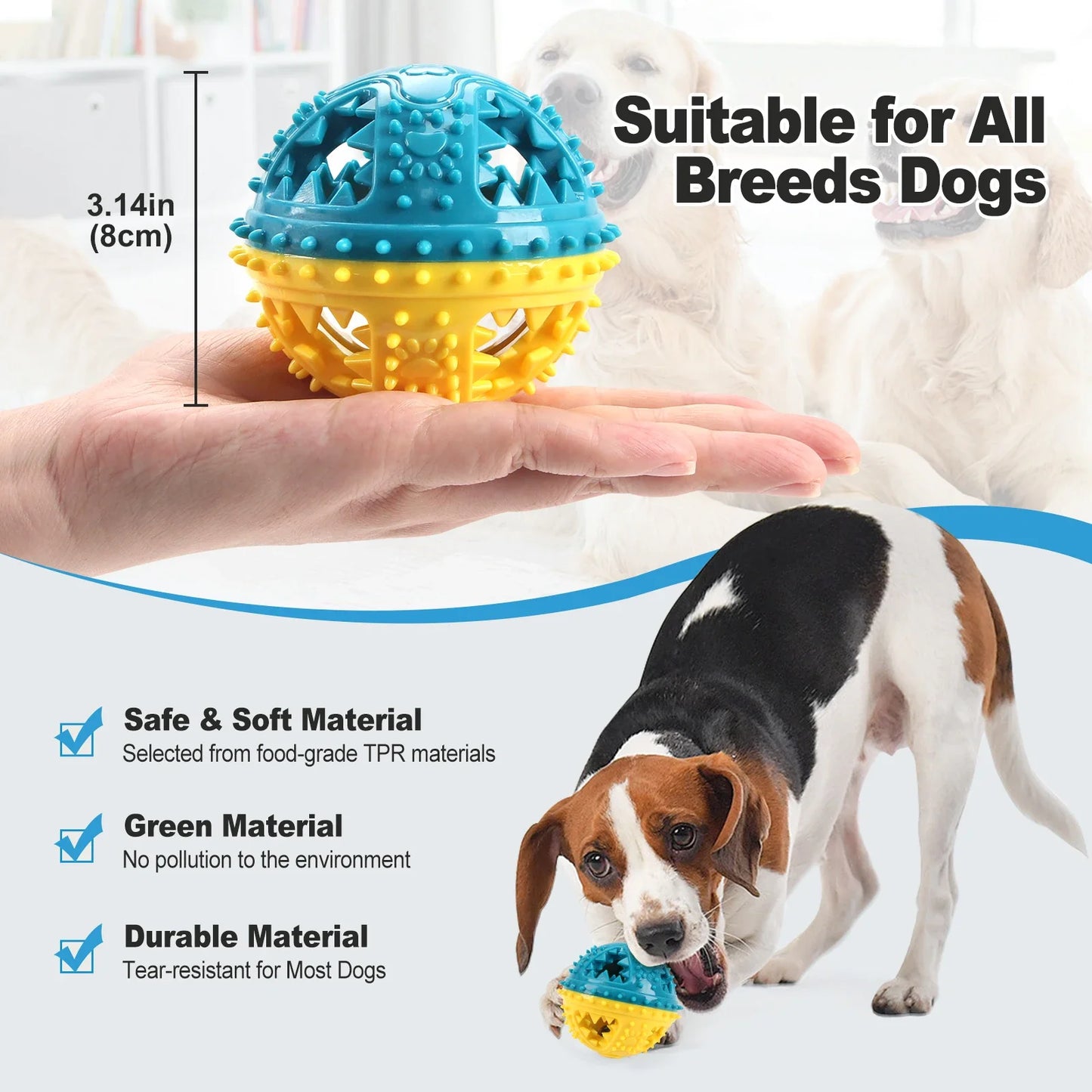COOLPLAY Dog Chew Toys Anti Bite Interactive Teeth Cleaning Ball