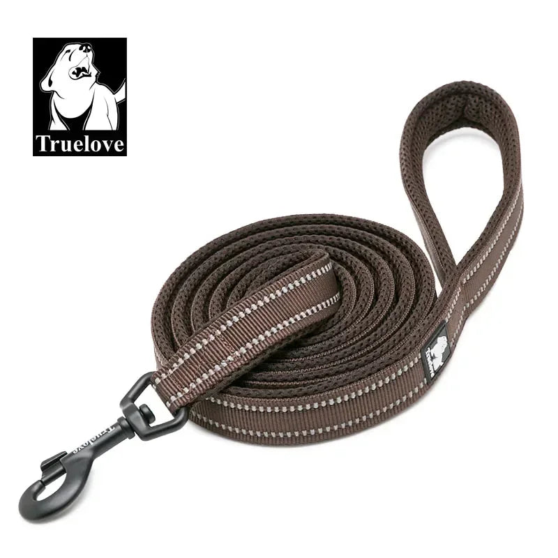 Soft Reflective Pet Leash of Nylon Mesh and Padded Handle for Safe and Comfortable Dog Walks