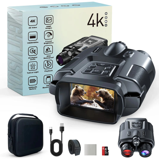 Night Vision Binoculars With Infrared, 8x Digital Zoom for night time adventures when Hiking, Camping, Exploring