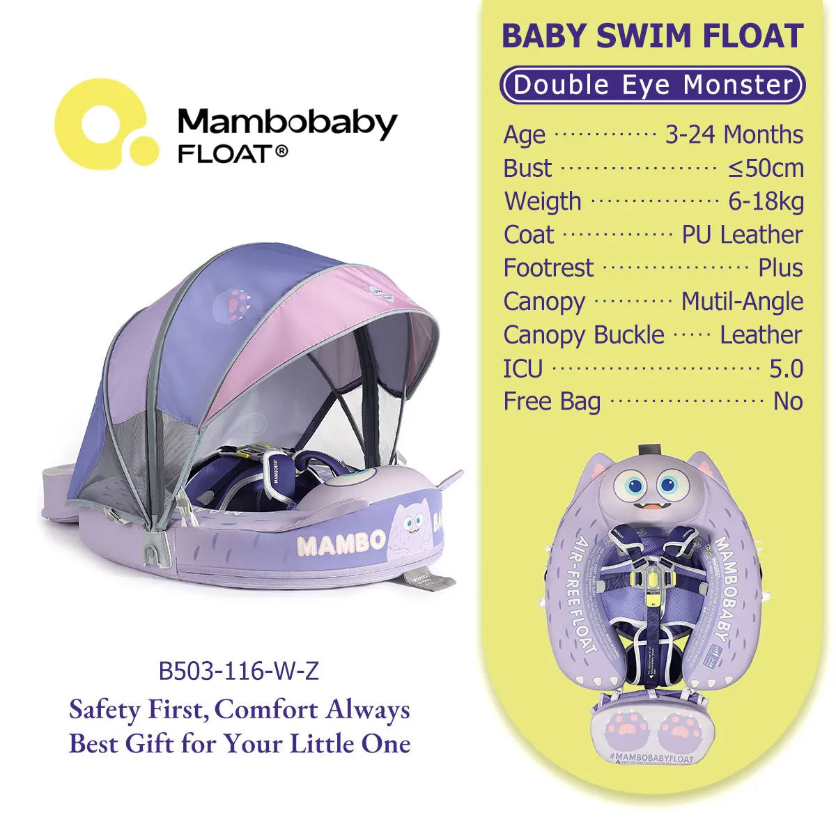 Non-Inflatable Baby Pool Float With Parasol for Adult Supervised Pool time with Littles