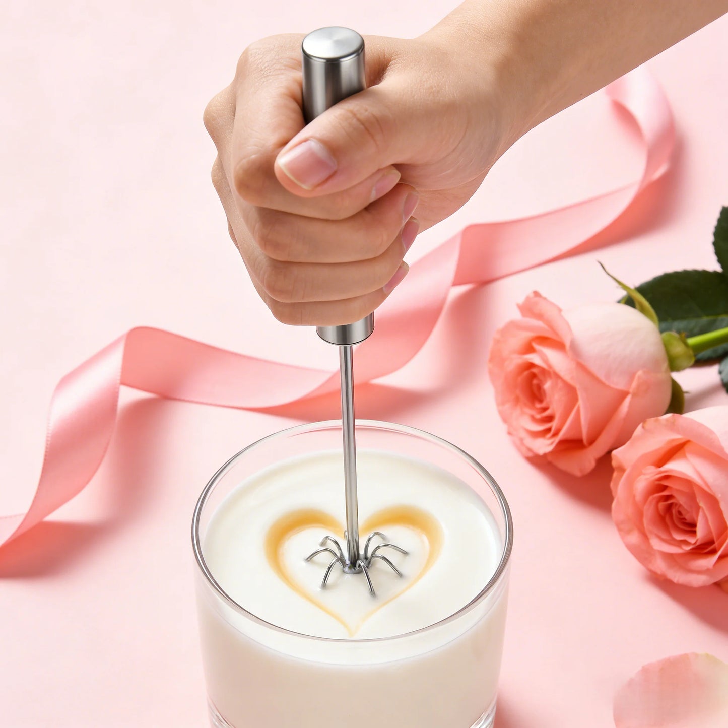 Handheld Automatic Electric Whisk for  One Touch Multi Function Mixing and Whipping. Works great for Powder Drink Blending- a Practical Kitchen Gadget and Gift for any Foodie.