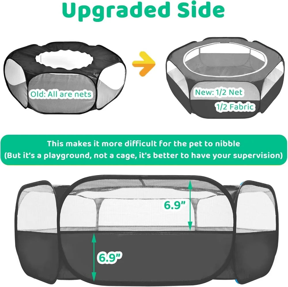 Small Animal Pop Up Playpen With Mesh Cover Indoor Outdoor