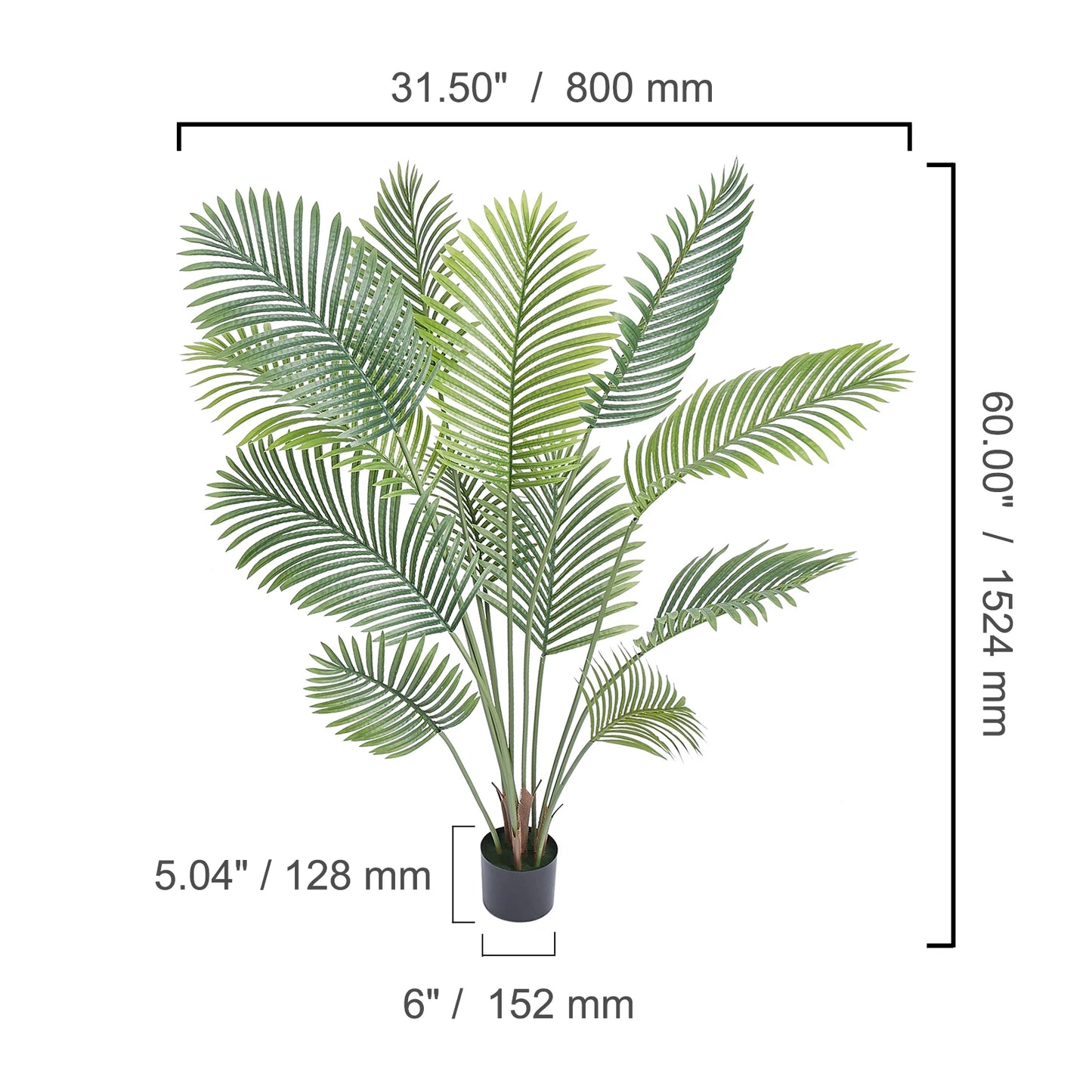 Artificial Palm Tree Faux Plant For Indoor Outdoor Decor