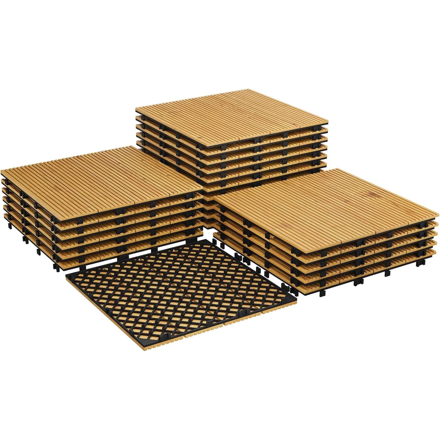 HiMISS Acacia Wood Deck Tiles For Patio And Outdoor Decor