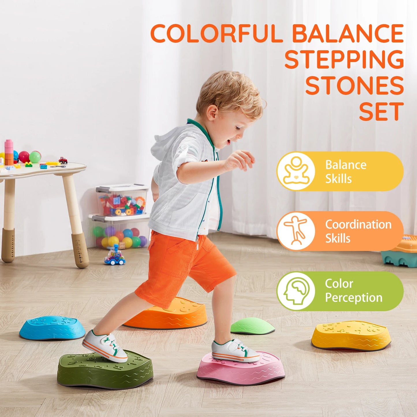 Stepping Stones Indoor Outdoor Play System For Developing Movement and Balance