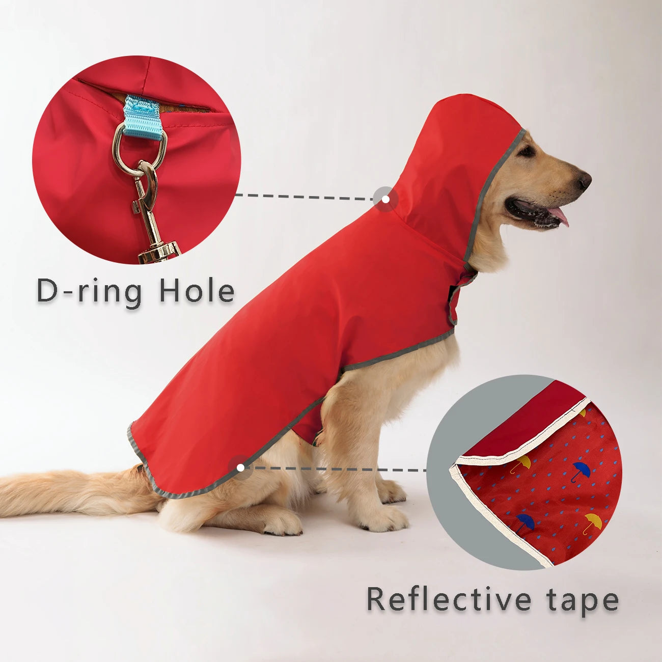 Keep Your Pup Dry & Stylish: Double-Layer Bright Colors-  Raincoat With Two-Way Wear!