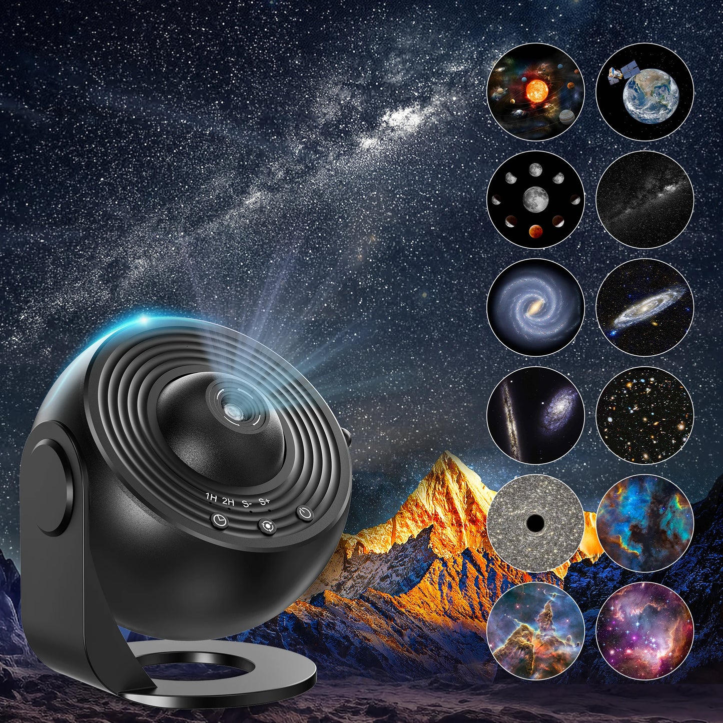 Star Projector 360 Degree Galaxy Night Light With Timer, making your room a mini-Planetarium