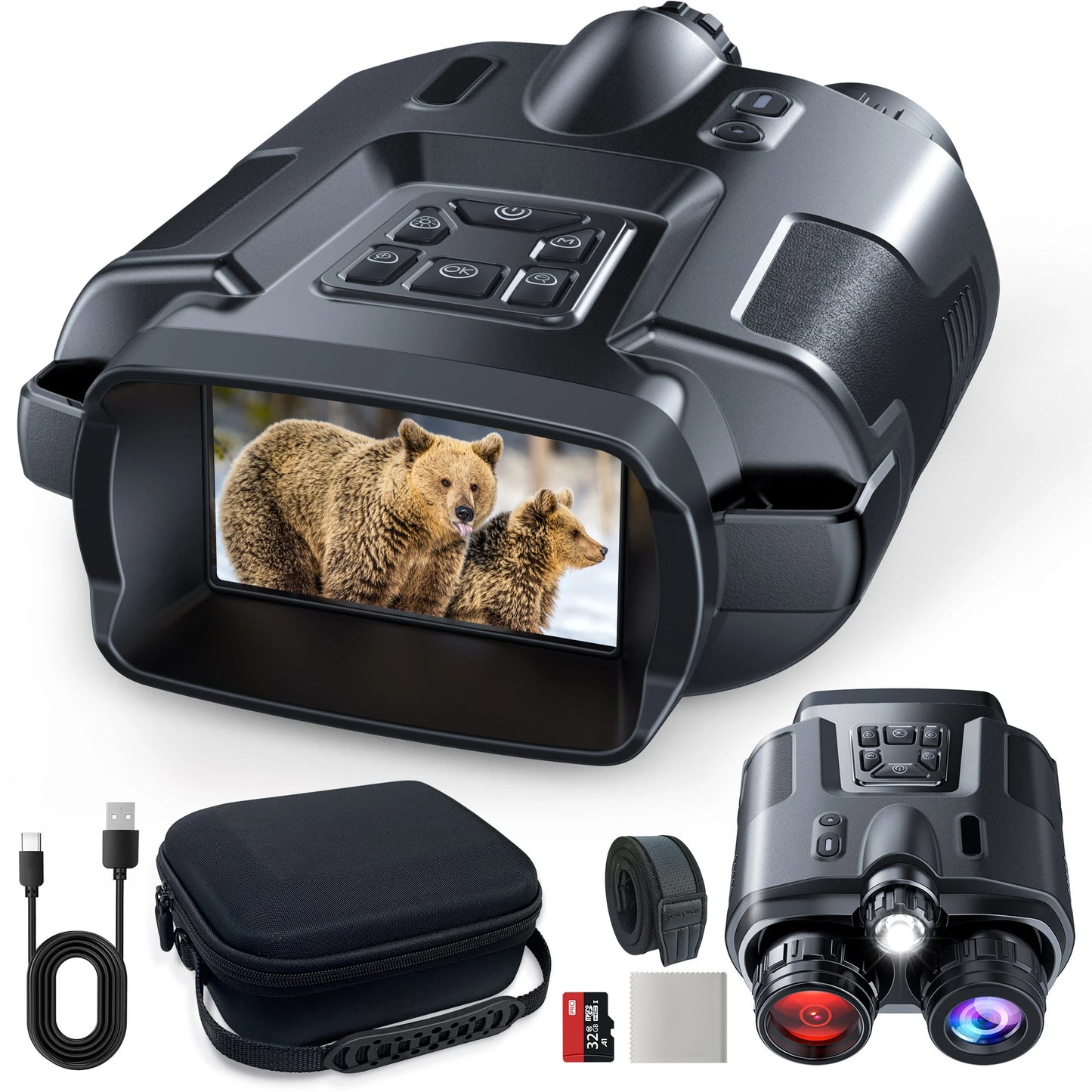 Night Vision Binoculars With Infrared, 8x Digital Zoom for night time adventures when Hiking, Camping, Exploring