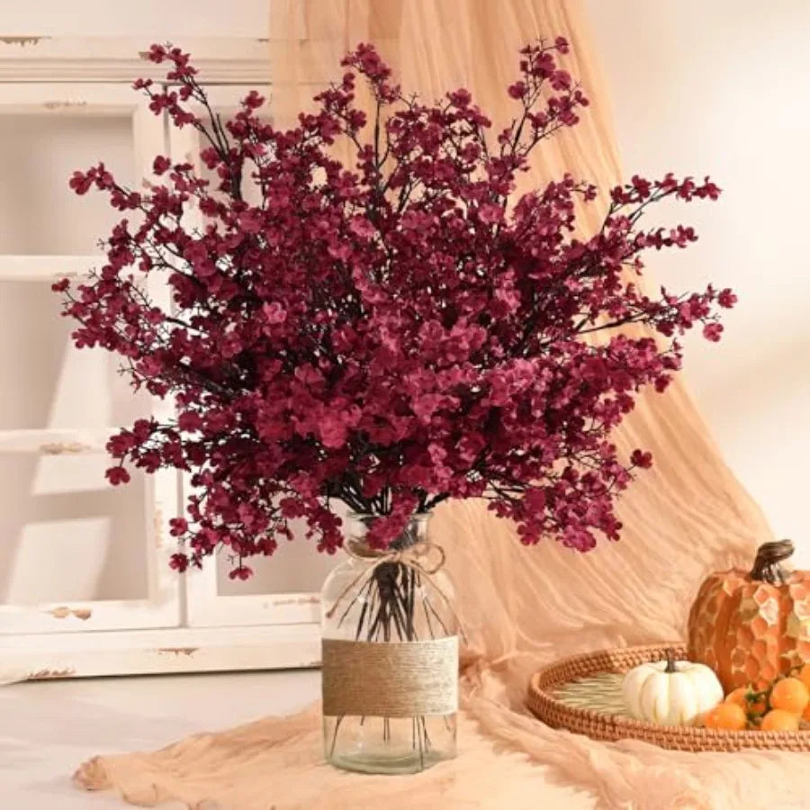 Artificial Babys Breath Silk Flowers Gypsophila Bouquets For Fall Decor