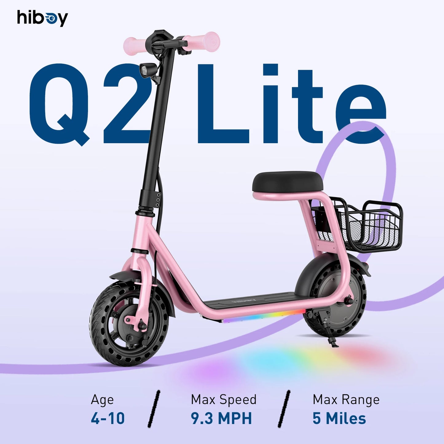 Kids Electric Scooter With Seat, 100W UL Battery with 3 adjustable speeds