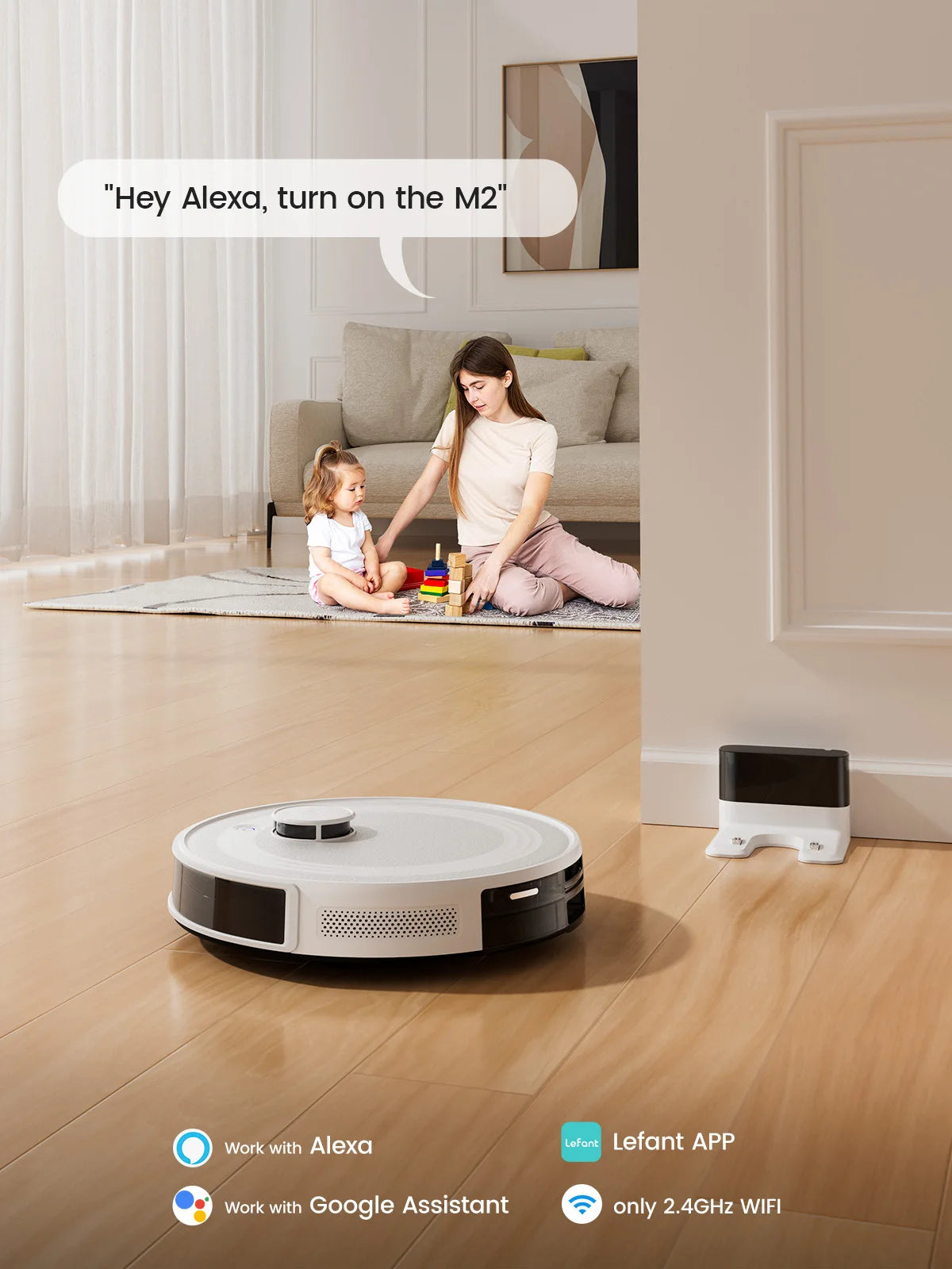 Robot Vacuum Cleaner, Laser Navigation, Anti-Tangle, Selected Area Cleaning, Ideal for Pet Hair, Carpets, freeing up your cleaning time for "Me time".