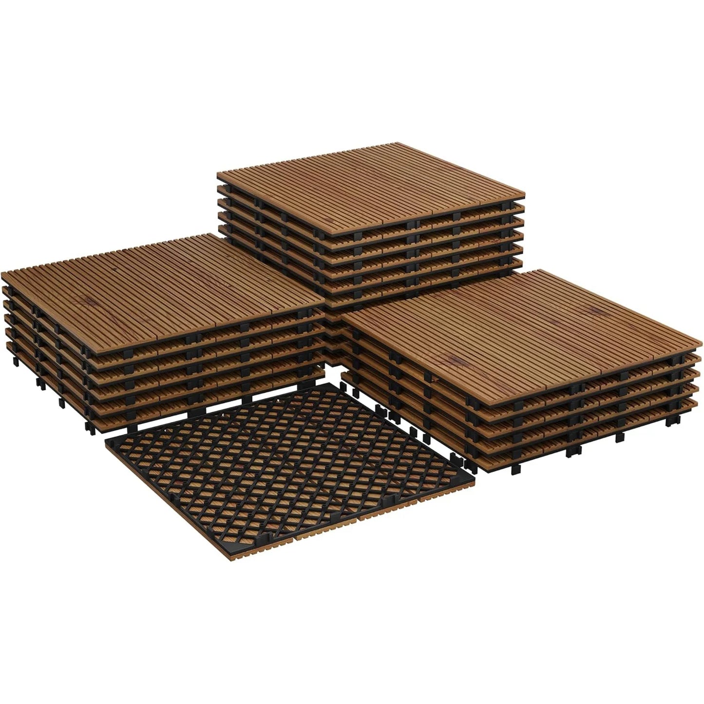 HiMISS Acacia Wood Deck Tiles For Patio And Outdoor Decor