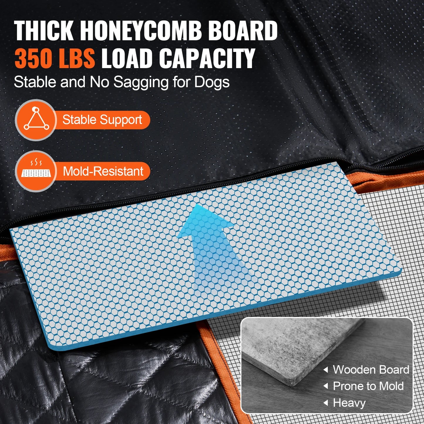 Dog Car Seat Cover for Back Seat Bed with Mesh Window and Storage Pocket, Supports 350lbs, Dog Hammock