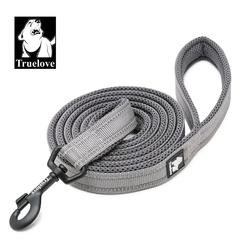 Soft Reflective Pet Leash of Nylon Mesh and Padded Handle for Safe and Comfortable Dog Walks