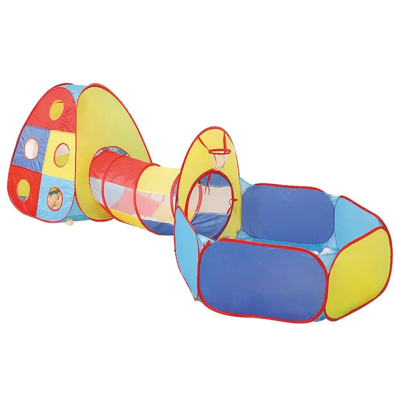Tent Playhouse With Tunnel Ball Pit And Fence for Indoor/Outdoor Play