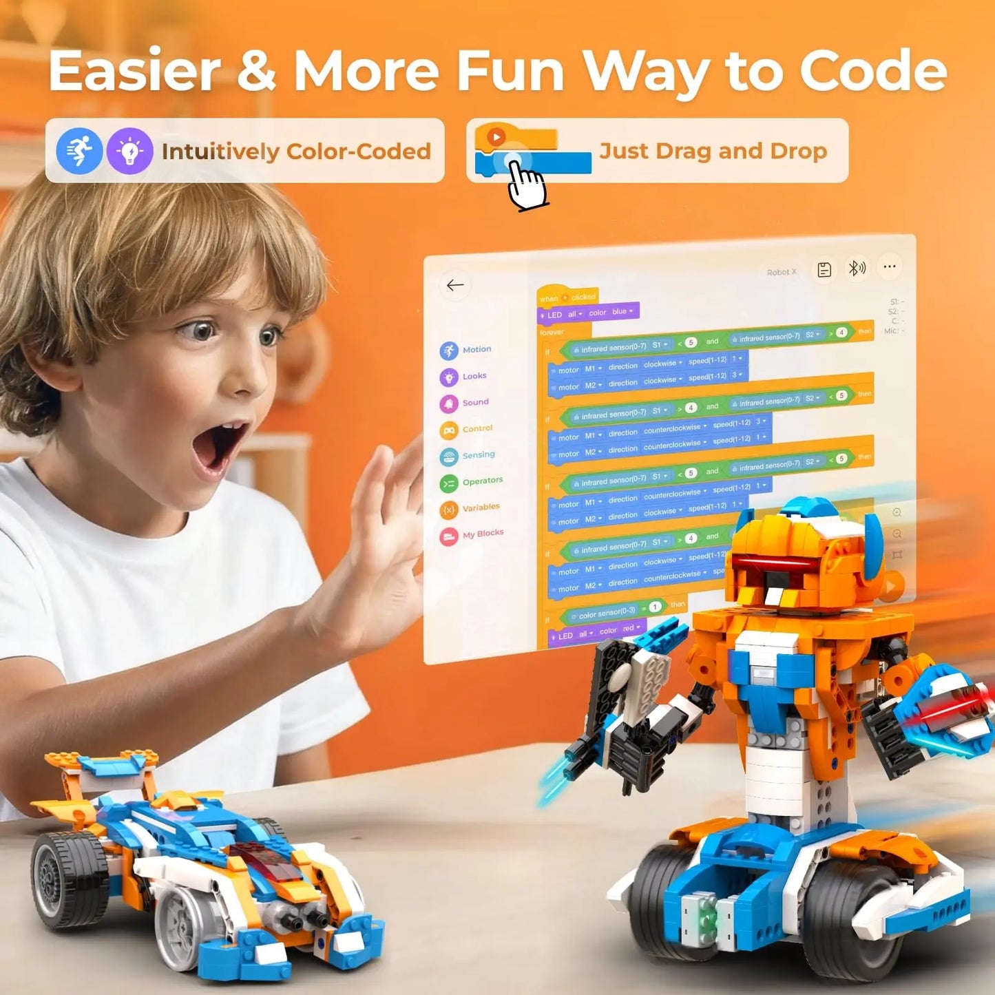 Apitor 600-Piece 12-In-1 Robot Building Kit STEM Coding Toys