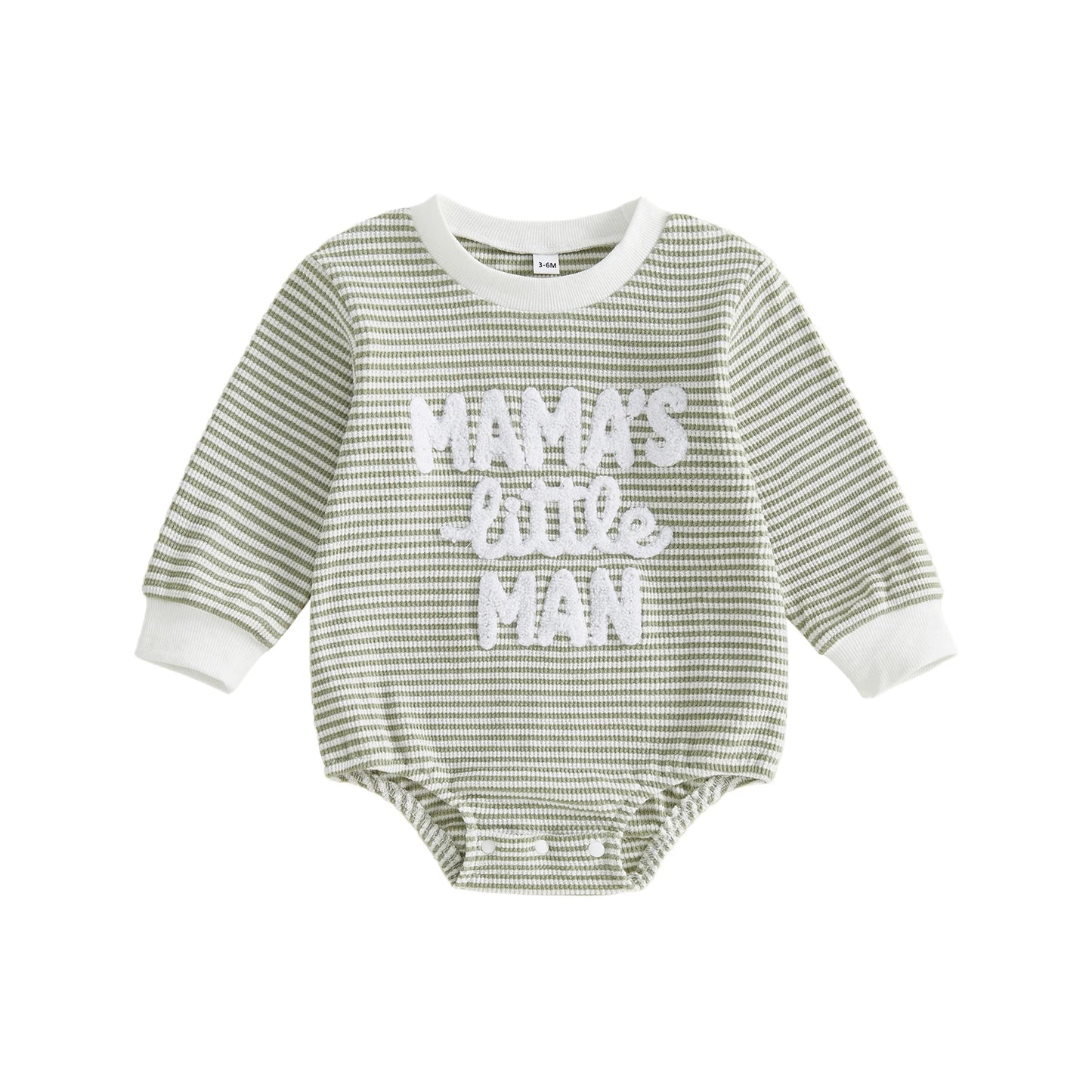 Long Sleeve Fall-Stripe Romper, Waffled Bodysuit for Your Cute Little Guy