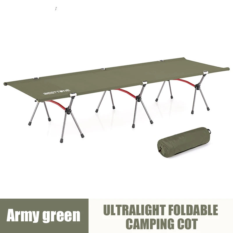 Sturdy Camping Cot, Ultra Light Aluminum Folding Bed For Outdoors, Patios, Camping trips